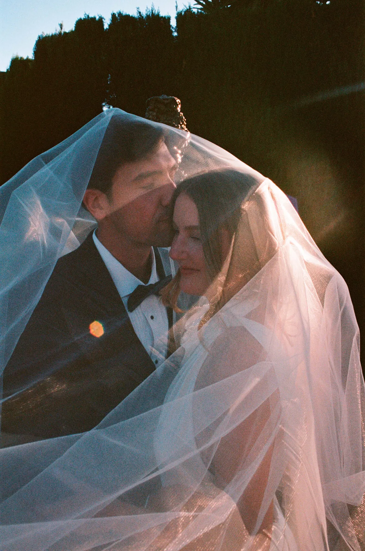 Film-inspired wedding portrait
