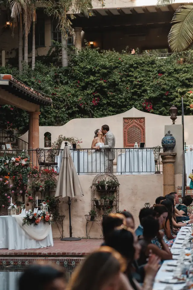Jenny and Ken wedding at the Hollywood Hills in Los Angeles — Spanish tile & the pool, photograph 5