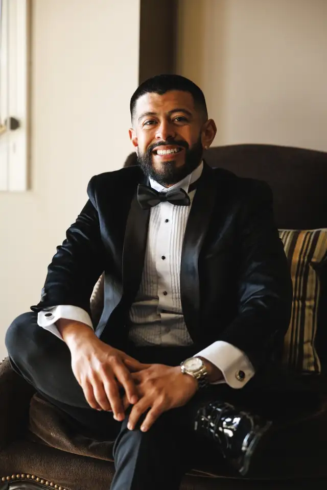 Grace and Oscar wedding at Vellano Estate in Chino Hills — Details, window light & a father’s first look, photograph 14