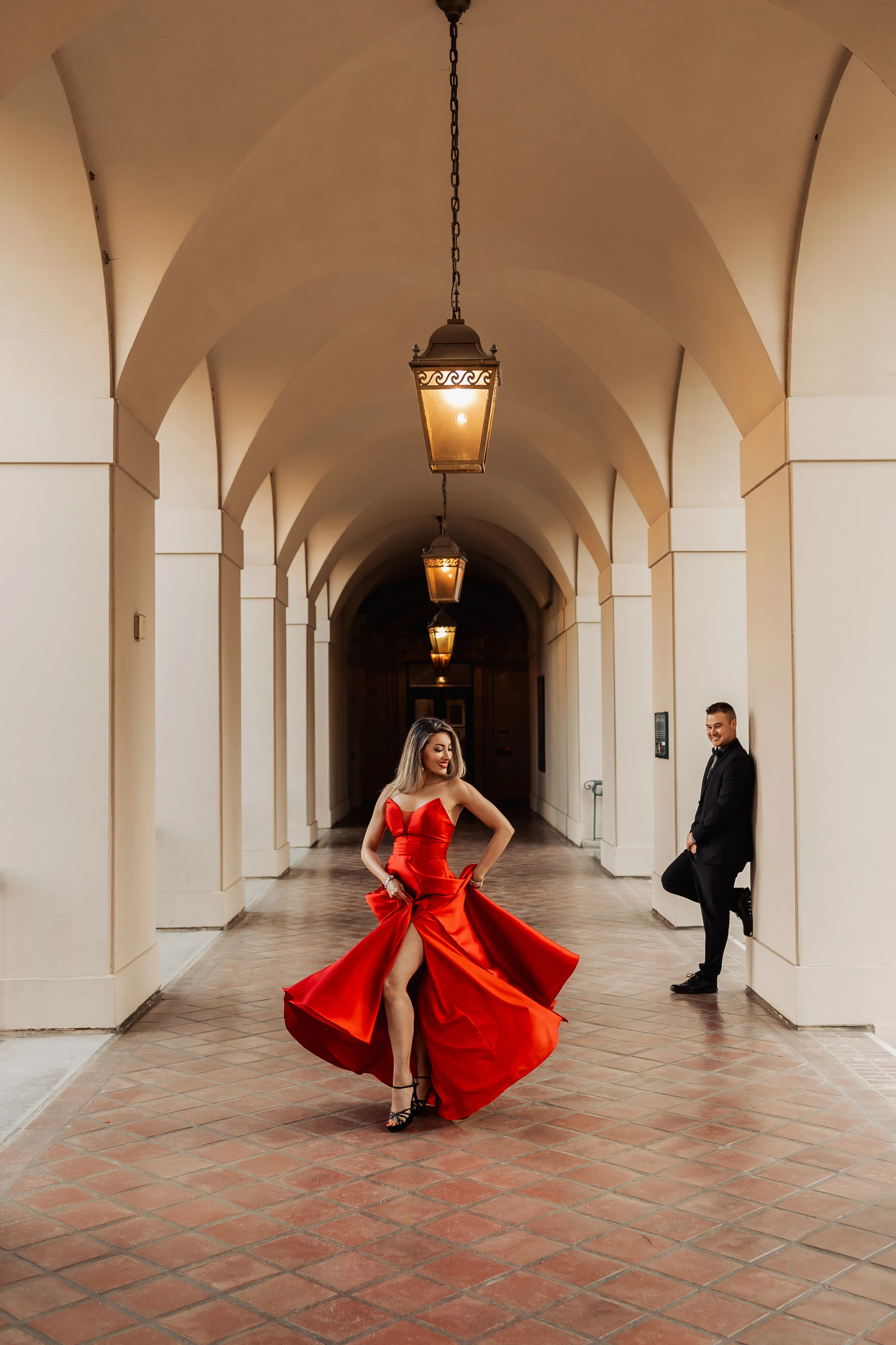 Engagement moment in soft light
