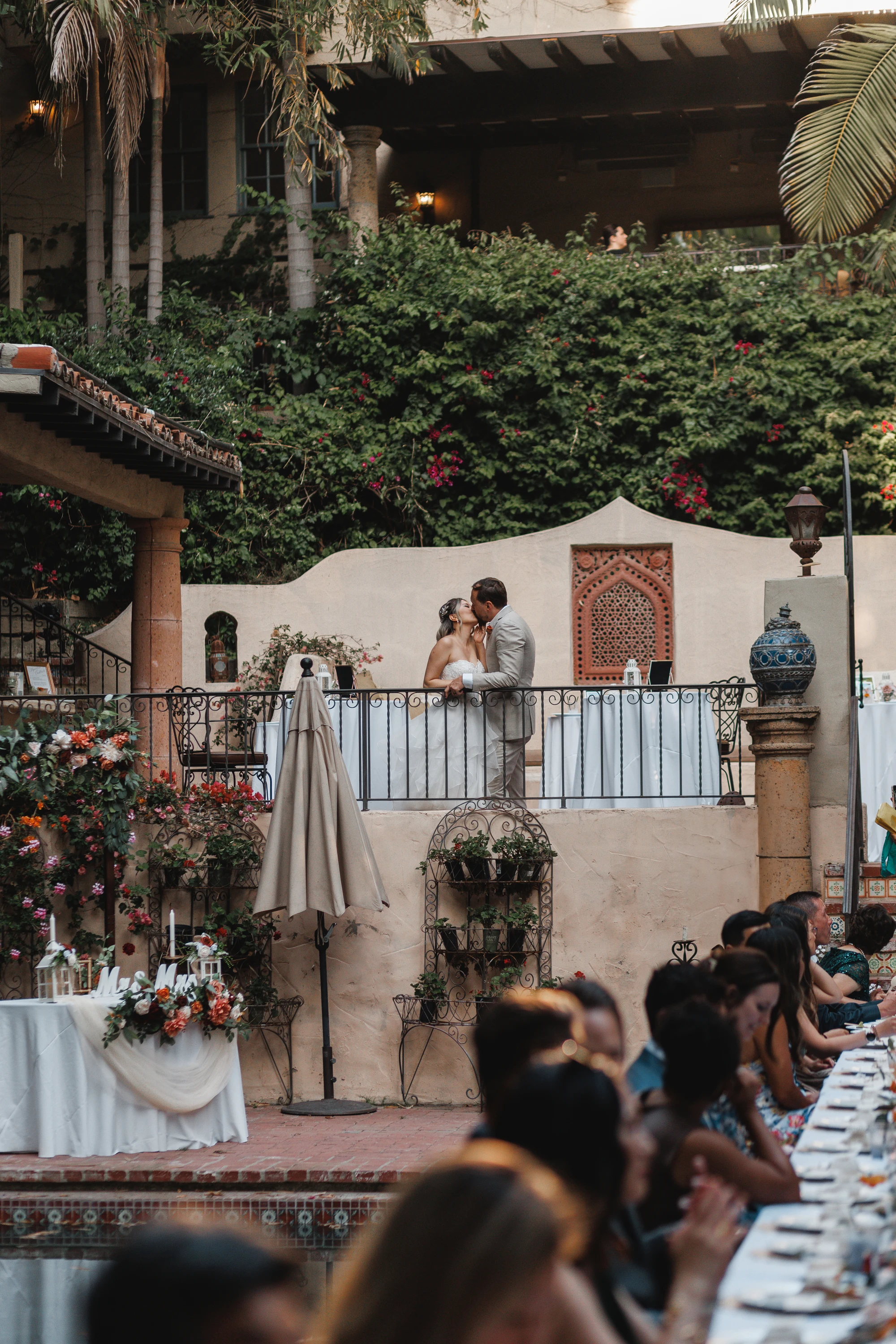 Jenny and Ken wedding at the Hollywood Hills in Los Angeles — Spanish tile & the pool, photograph 5